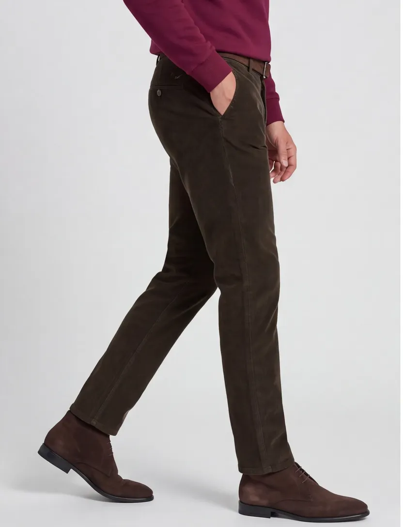 Broek Mason's Torino bruin chino flatfront