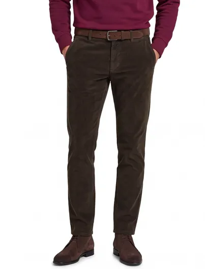 Mason's Broek Mason's Torino bruin chino flatfront