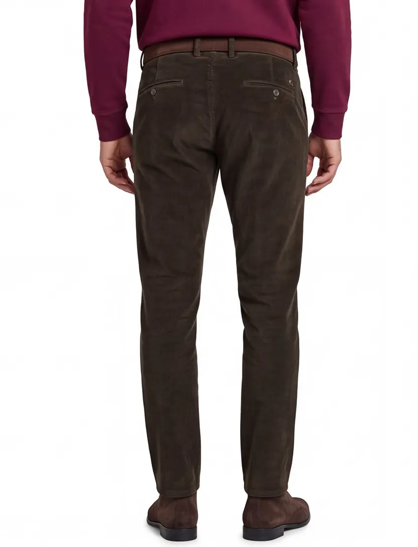 Broek Mason's Torino bruin chino flatfront