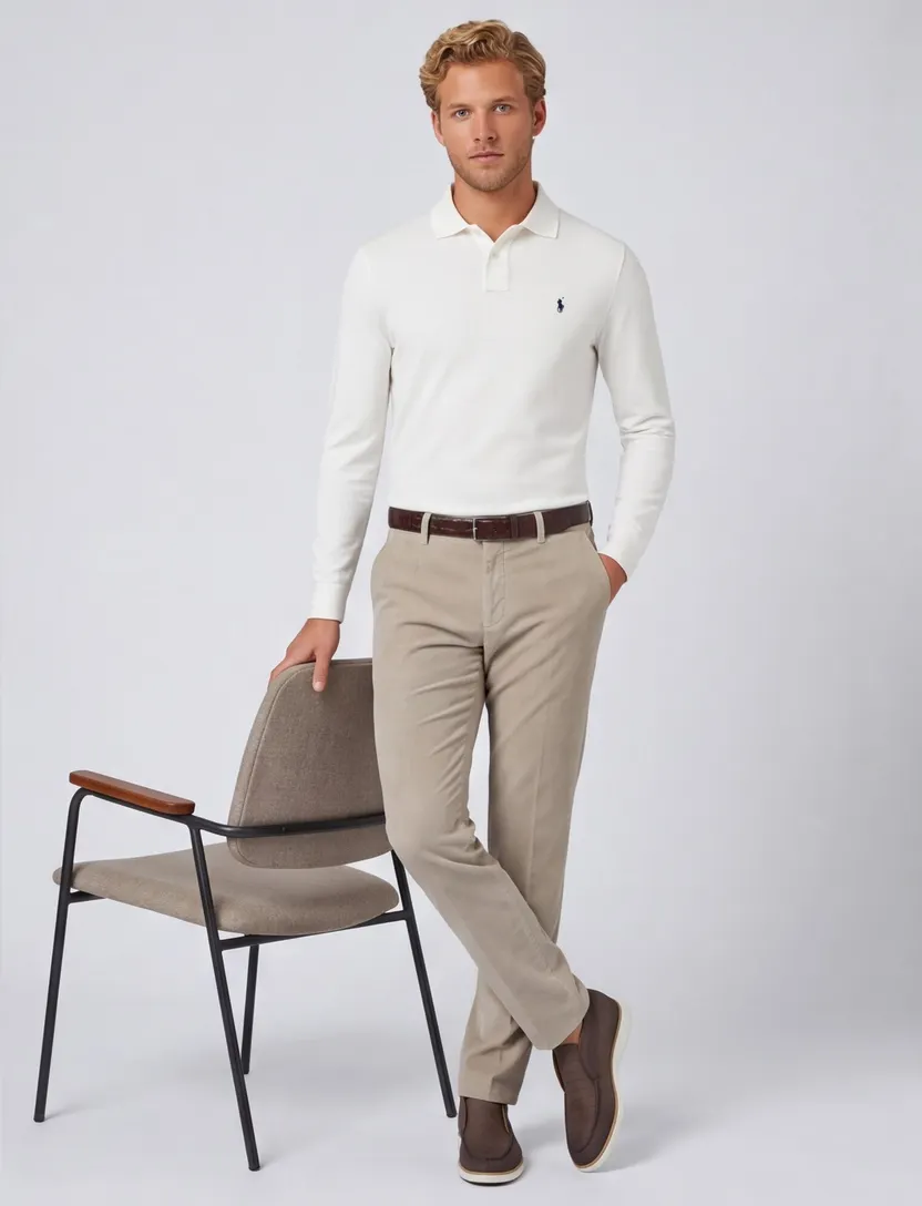 Broeken Mason's Torino grijs chino flatfront
