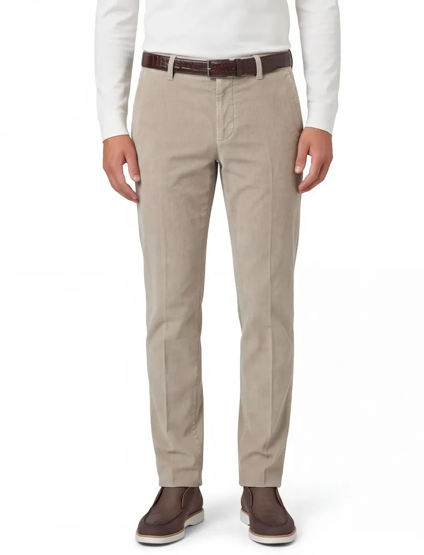 Broeken Mason's Torino grijs chino flatfront