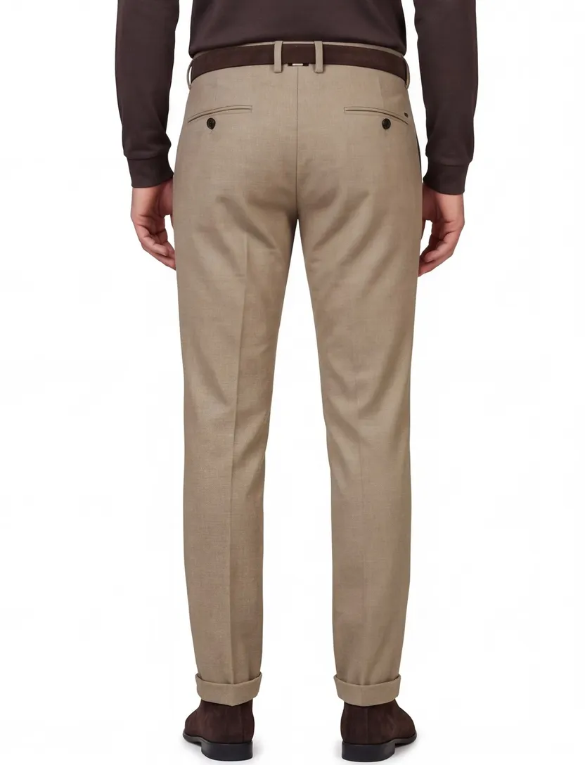 Broeken Mason's beige wol