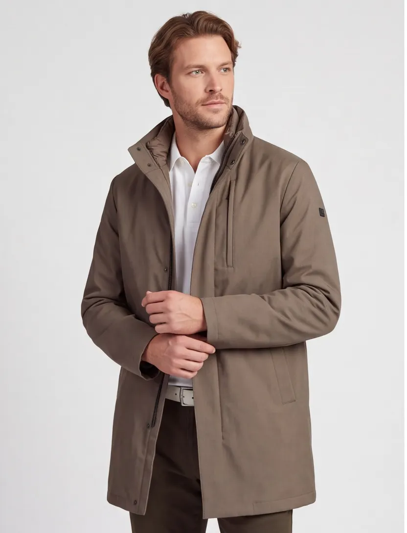 Parka Duno bruin met uitritsbare binnenjas taupe
