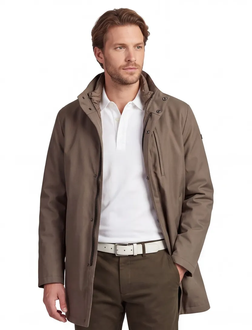 Parka Duno bruin met uitritsbare binnenjas taupe