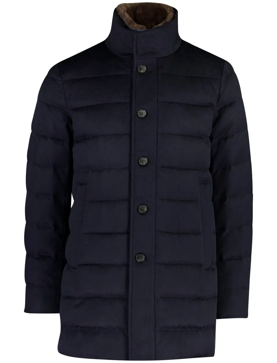 Duno overjas donkerblauw effen
