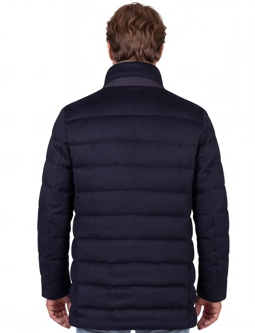 Duno overjas donkerblauw effen