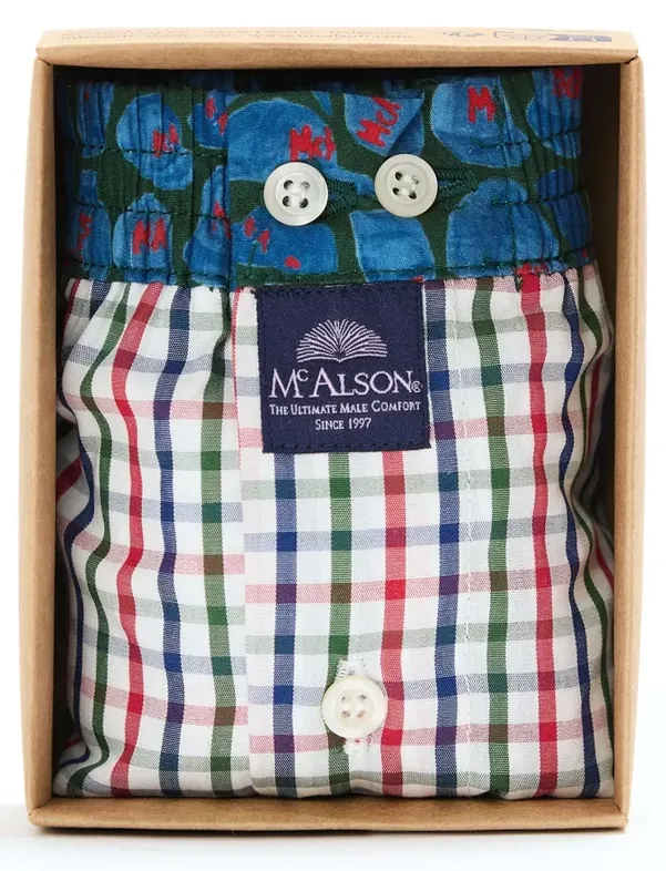 Mc Alson ondergoed blauw groen geruit