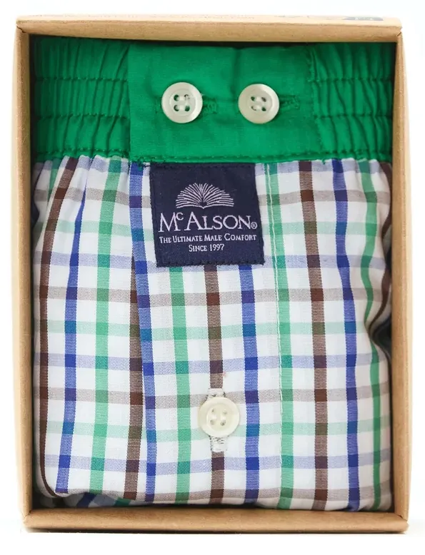 Mc Alson ondergoed boxershort groen geruit