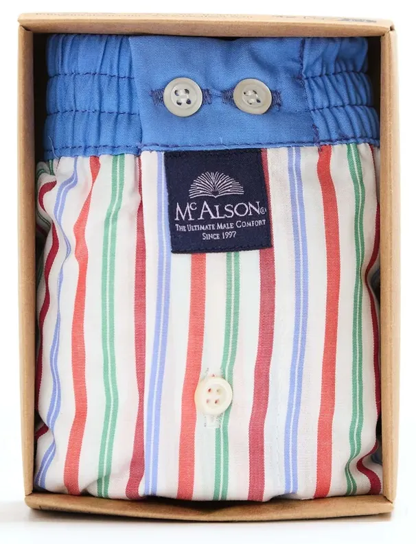 Mc Alson ondergoed rood blauw groen gestreept