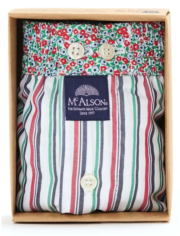 Mc Alson ondergoed rood blauw groen gestreept