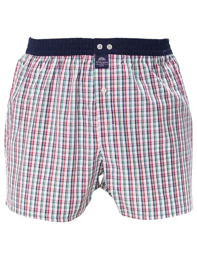 Mc Alson Mc Alson ondergoed donkerblauw geruit boxershort groen rood