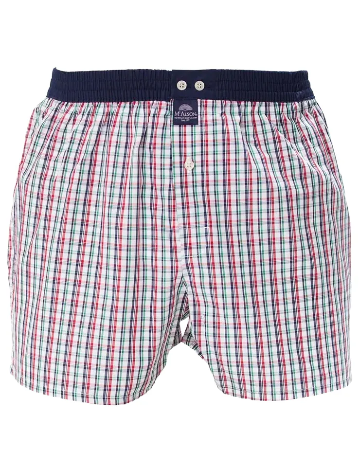 Ondergoed Mc Alson donkerblauw boxershort groen rood