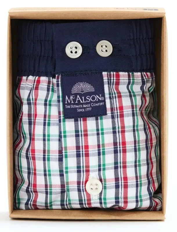 Ondergoed Mc Alson donkerblauw boxershort groen rood