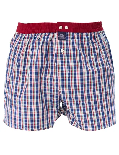 Mc Alson Mc Alson boxershort rood donkerblauw geruit katoen