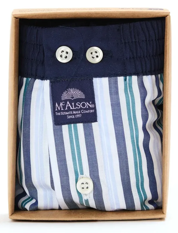 Mc Alson boxershort gestreept lichtblauw wit