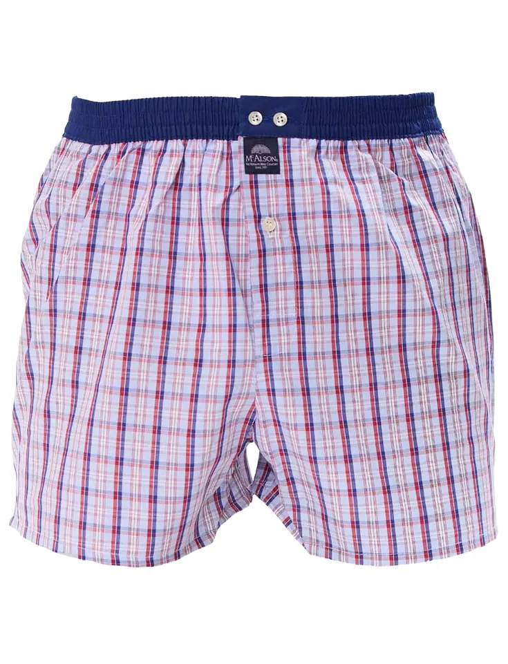 Ondergoed Mc Alson blauw boxershort rood blauw