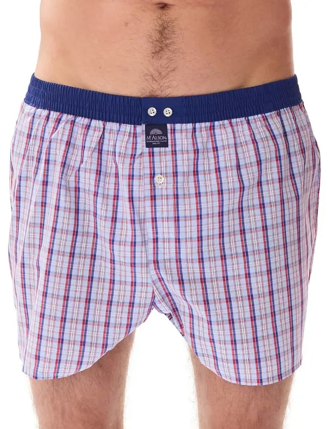 Ondergoed Mc Alson blauw boxershort rood blauw