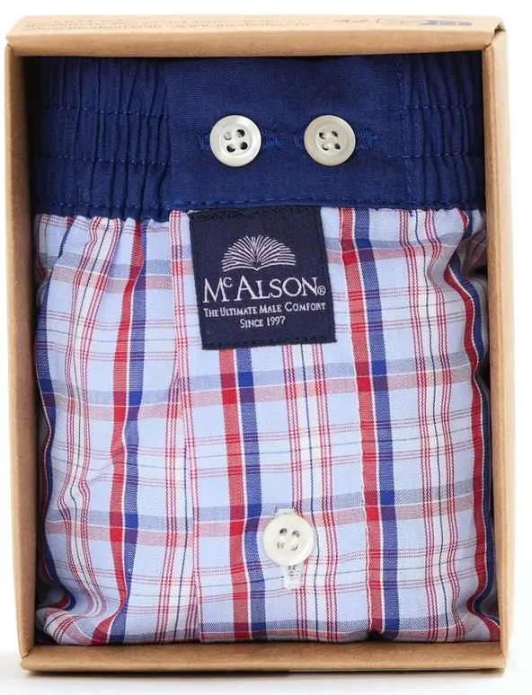 Mc Alson ondergoed blauw boxershort rood blauw