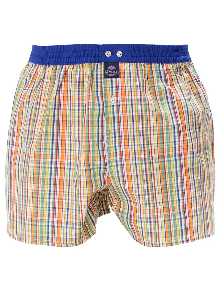 Mc Alson ondergoed oranje geruit boxershort multicolor