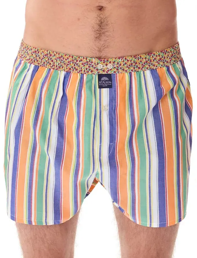 Ondergoed Mc Alson geel katoen boxershort gestreept multicolor