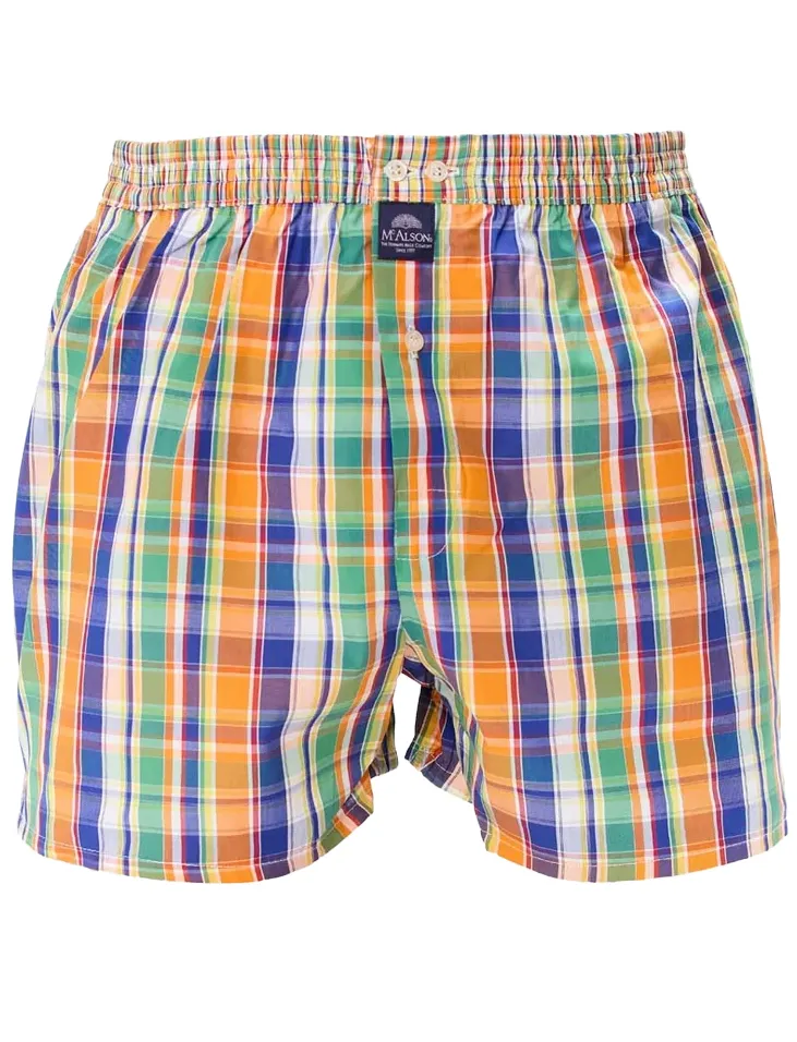 Mc Alson boxershort multicolor oranje geruit