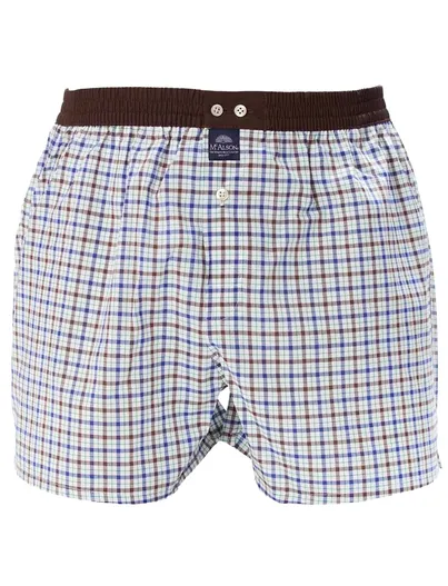 Mc Alson Mc Alson boxershort bruin wit blauw geruit