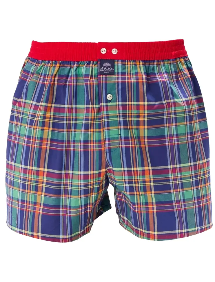 Ondergoed Mc Alson donkerblauw boxershort rood