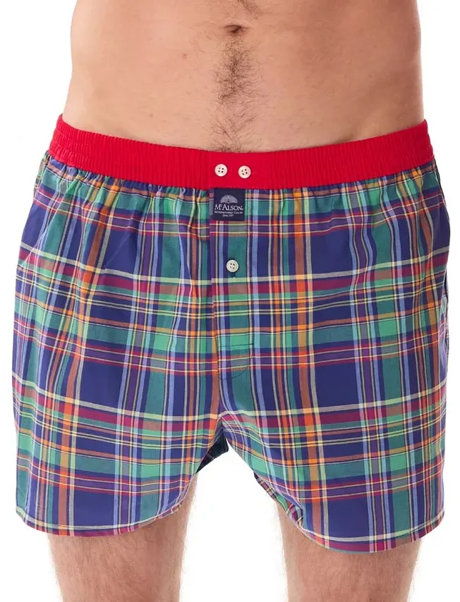 Ondergoed Mc Alson donkerblauw boxershort rood
