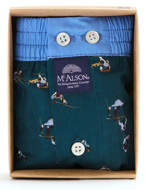 Ondergoed Mc Alson groen boxershort met ijshockey opdruk