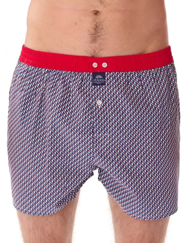 Ondergoed Mc Alson blauw boxershort rood wit patroon