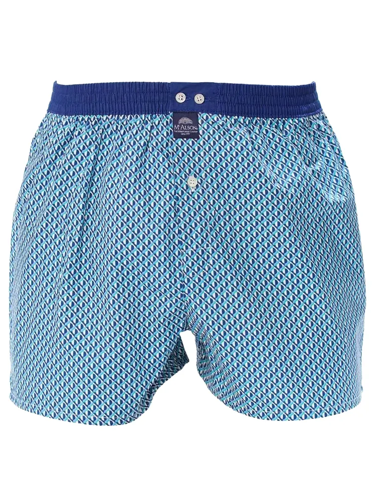 Ondergoed Mc Alson turquoise boxershort blauw witte stip