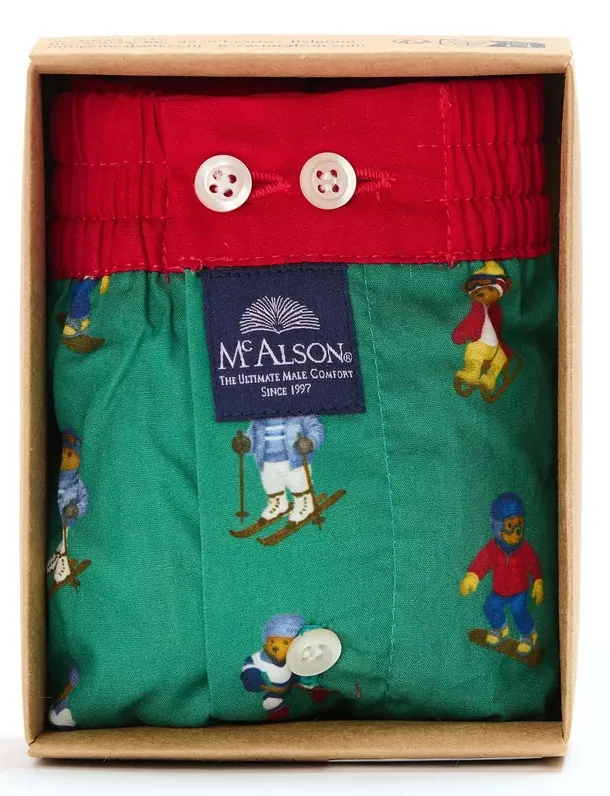 Mc Alson boxershort wintersport beren print groen