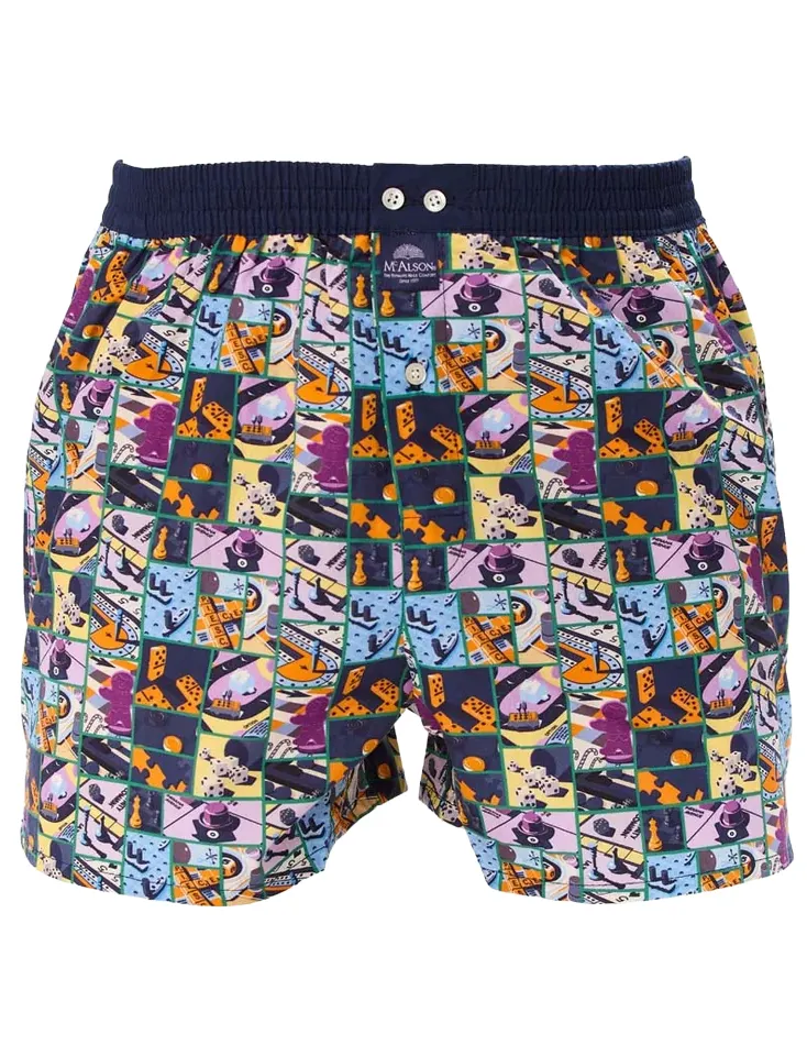 Mc Alson boxershort paars bordspellen print multicolor