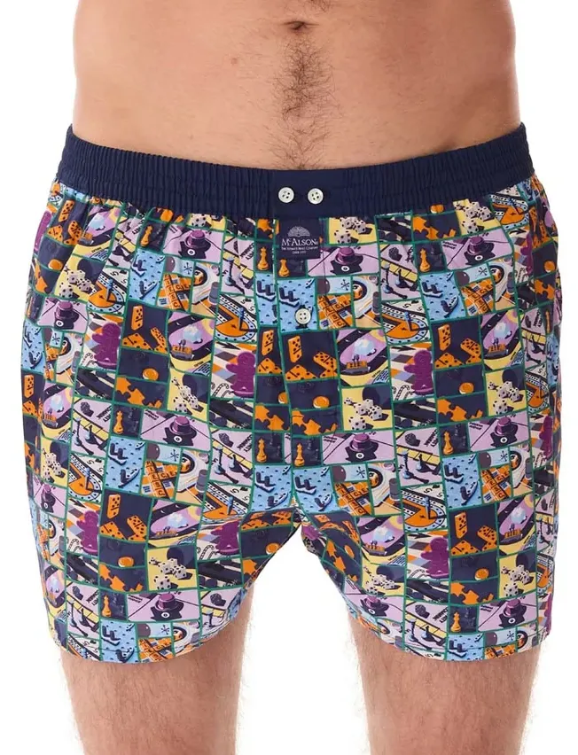 Mc Alson boxershort paars bordspellen print multicolor