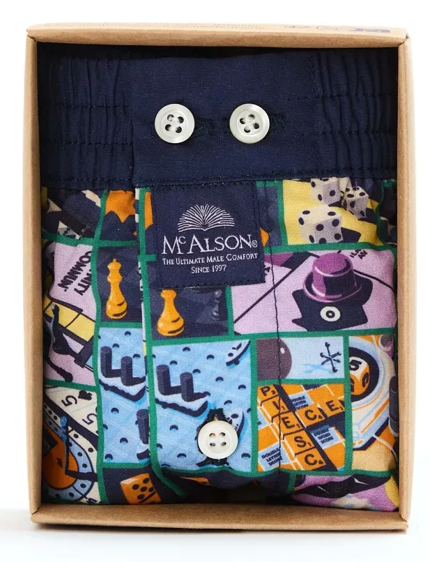 Ondergoed Mc Alson paars boxershort bordspellen print multicolor