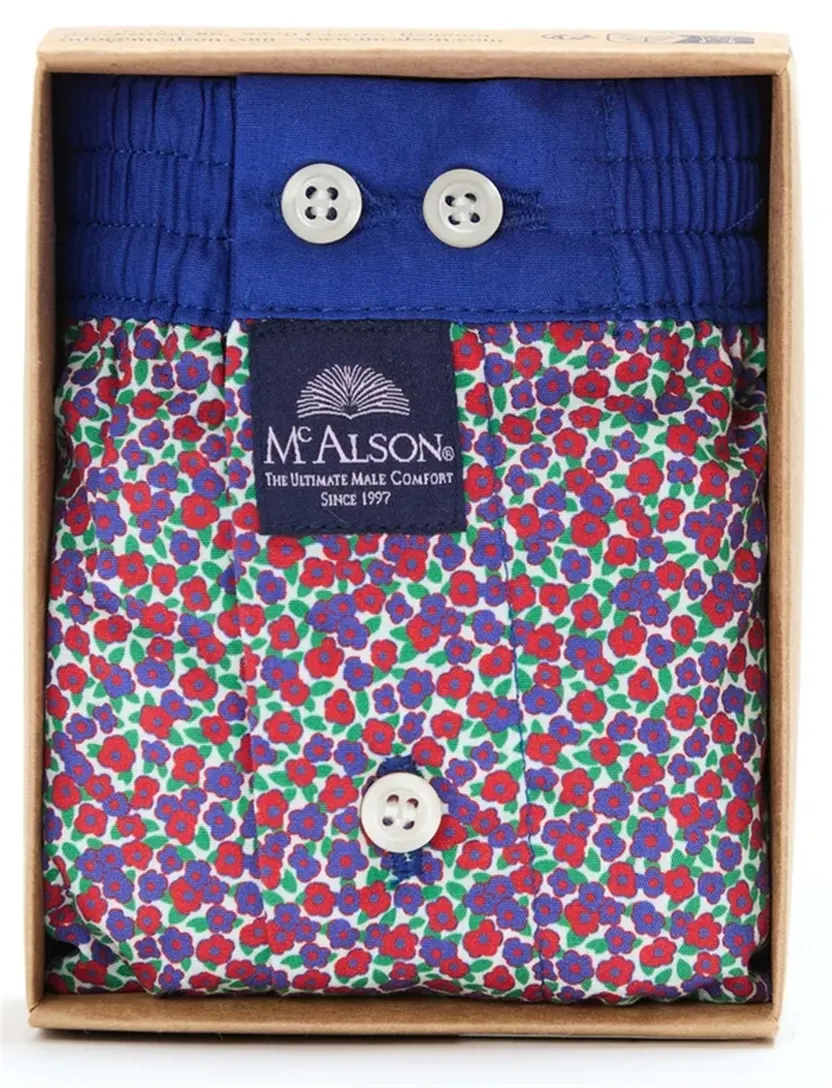 Ondergoed Mc Alson rood boxershort bloemen