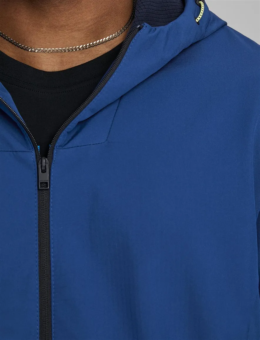 Jack & Jones jas Plus Size navy waterafstotend
