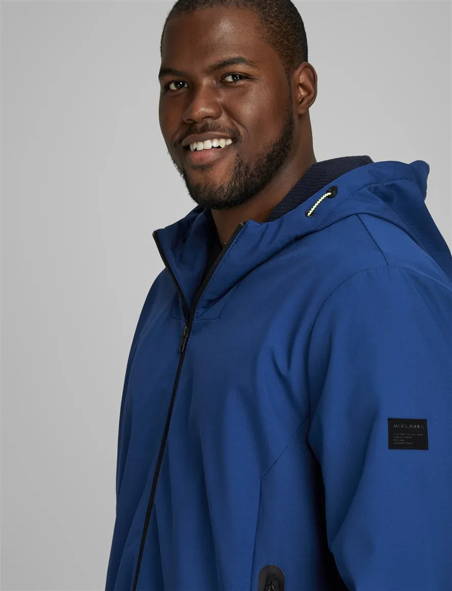 Jack & Jones jas Plus Size navy waterafstotend
