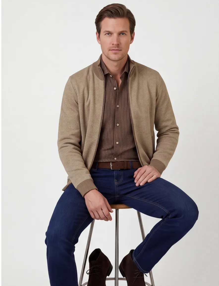 Baileys outdoor vest camel gemeleerd gevoerd warm