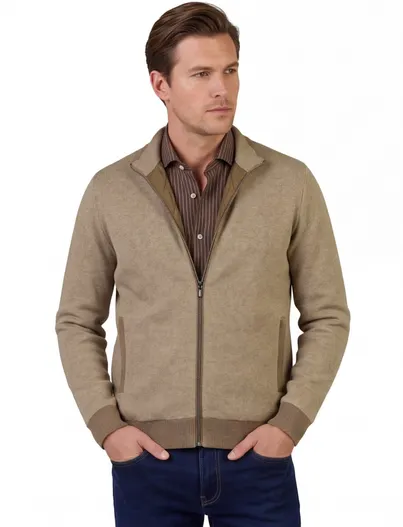 Baileys Baileys outdoor vest camel gemeleerd gevoerd warm
