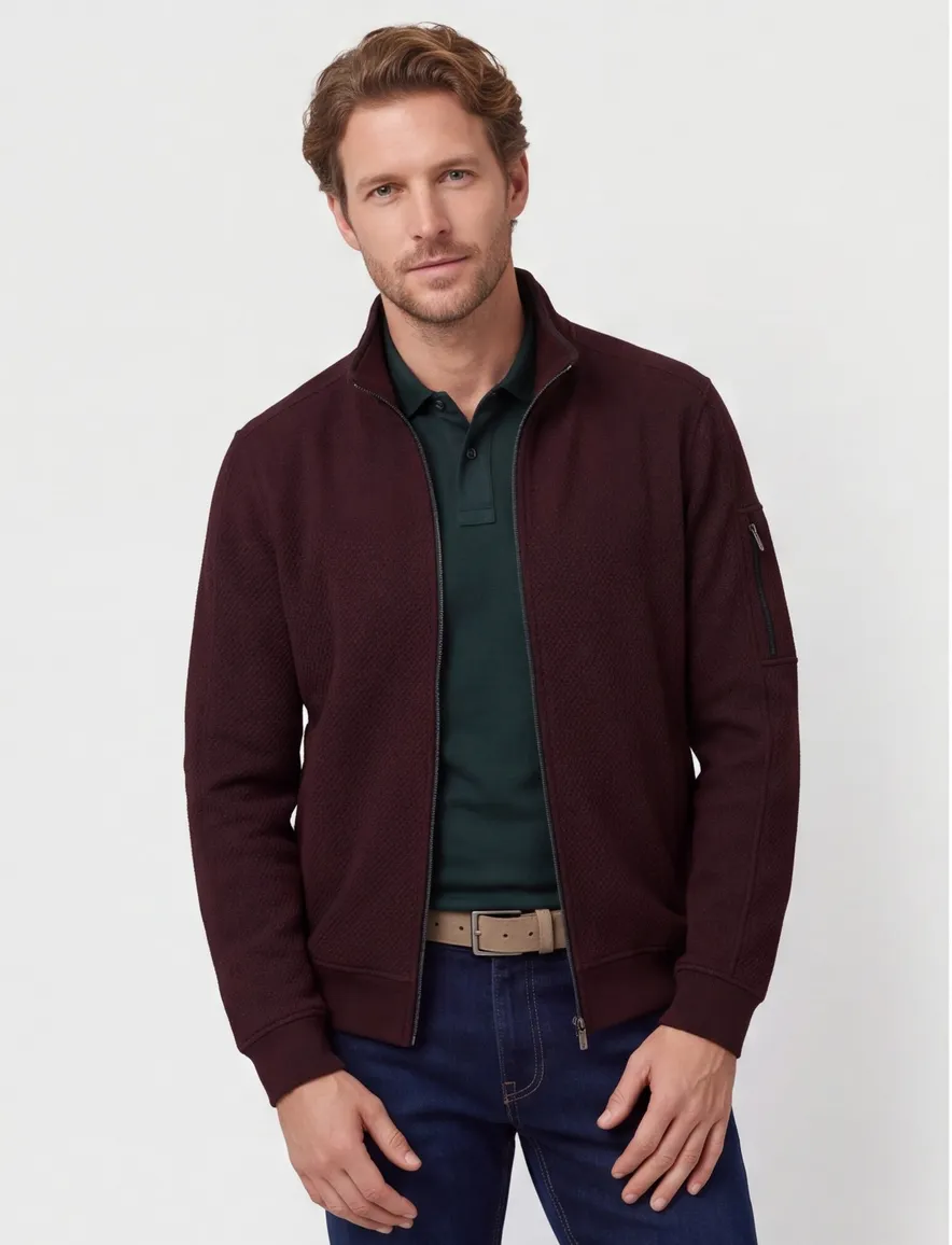 Baileys vest bordeaux effen normale fit