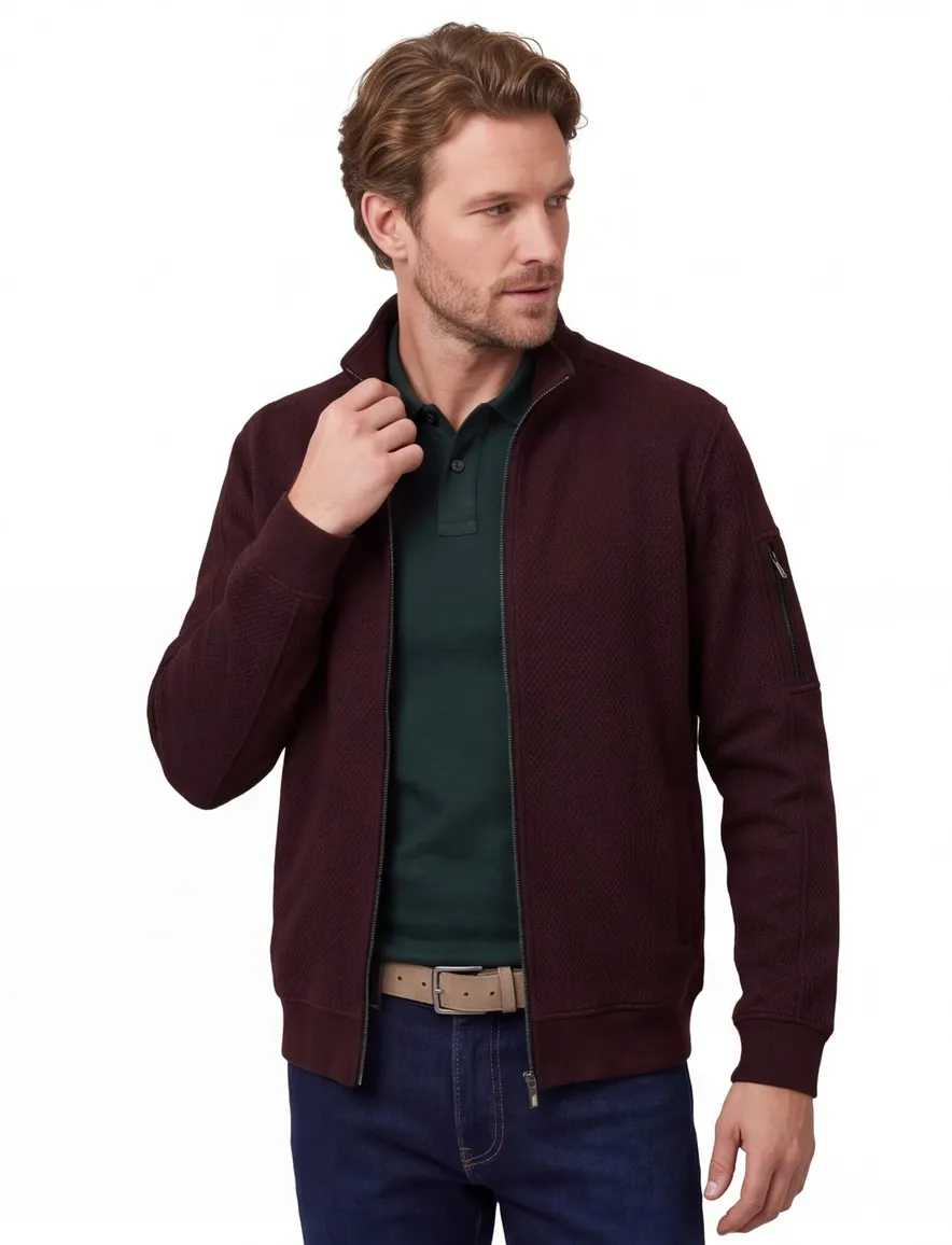 Baileys vest bordeaux effen normale fit