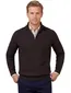 Baileys trui half zip bruin gemeleerd grof gebreid