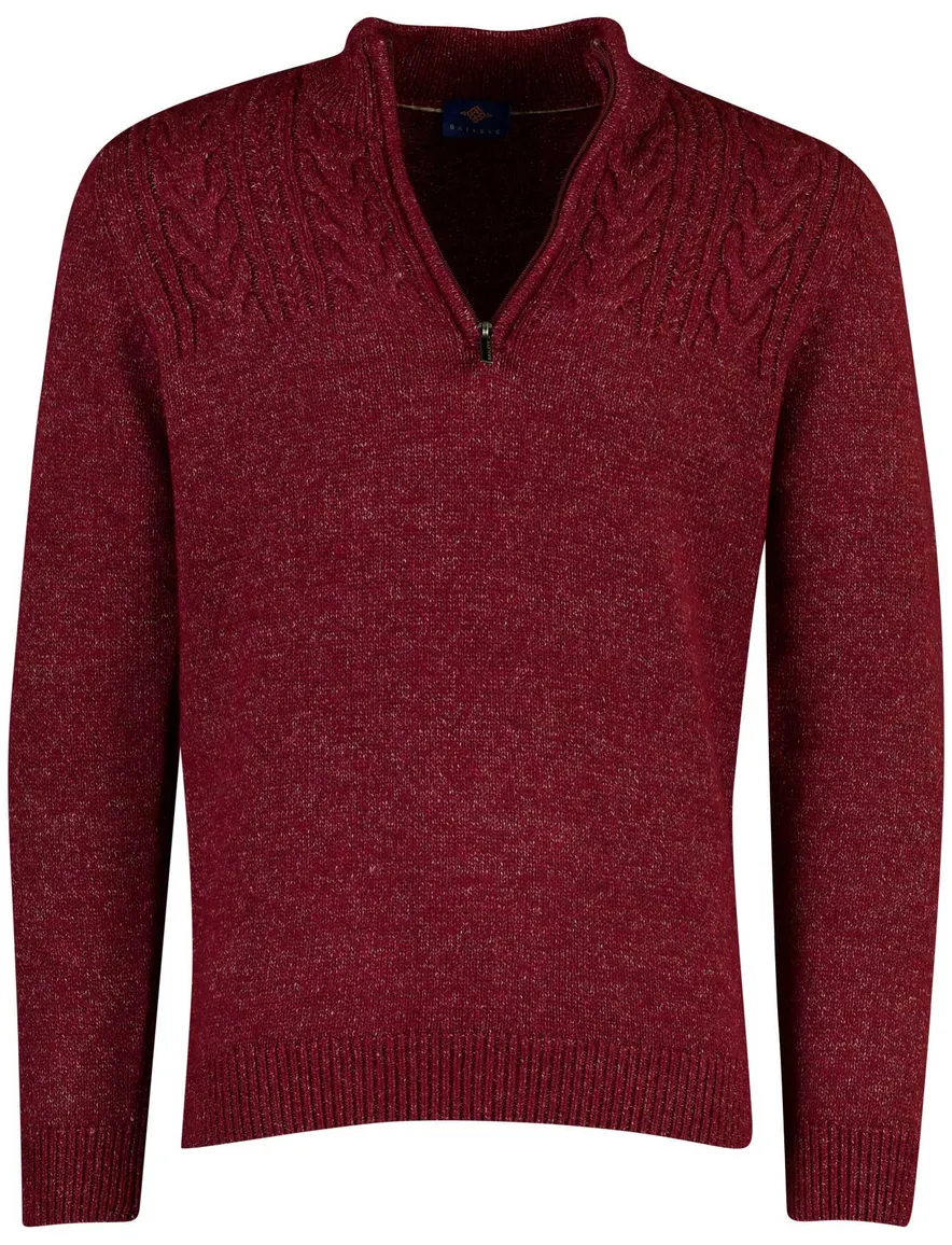 Baileys half zip trui rood gemeleerd