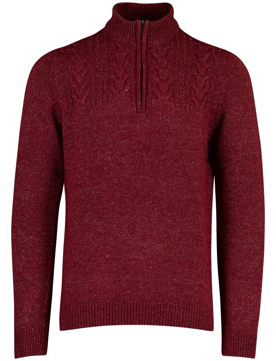 Baileys half zip trui rood gemeleerd