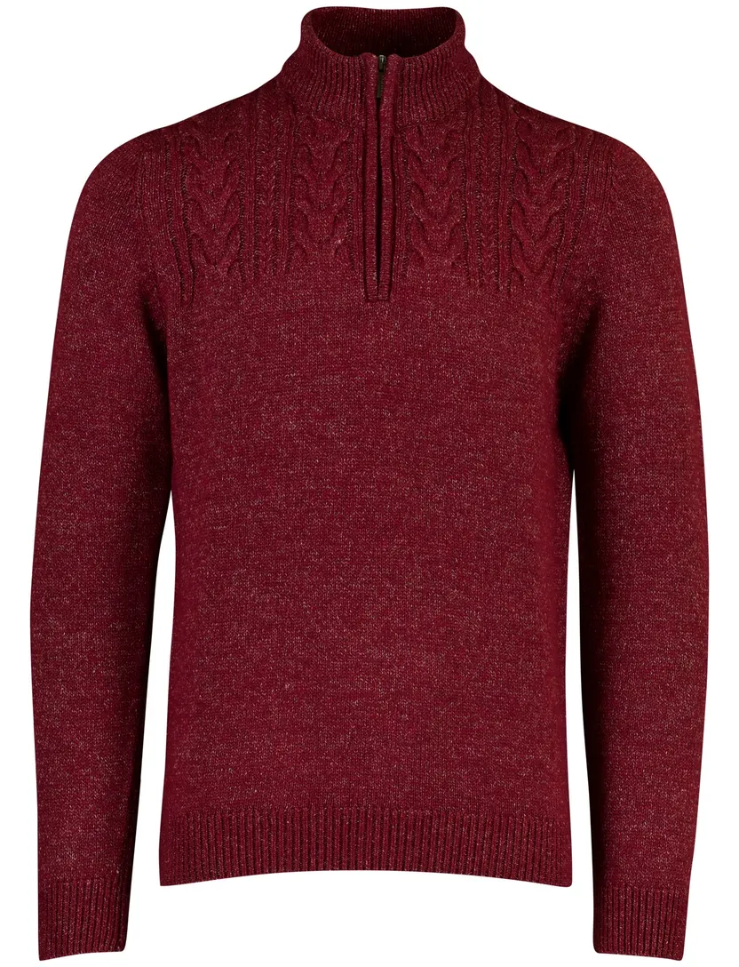 Trui Baileys gemeleerd rood half zip