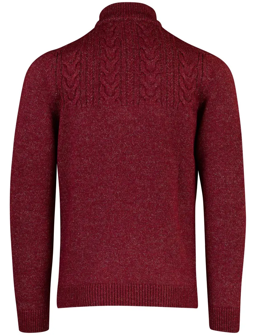 Trui Baileys gemeleerd rood half zip