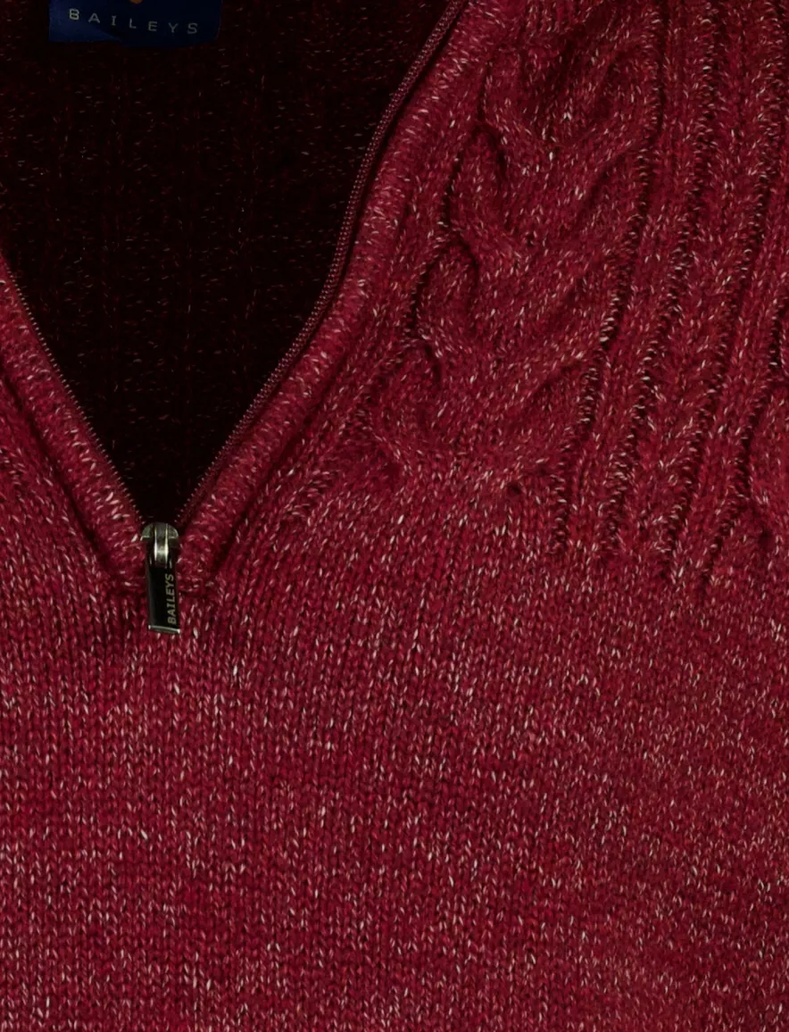 Baileys half zip trui rood gemeleerd