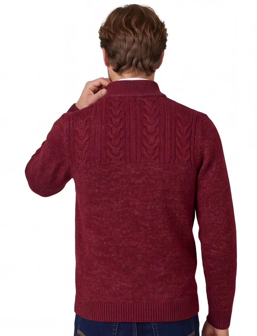 Baileys half zip trui rood gemeleerd