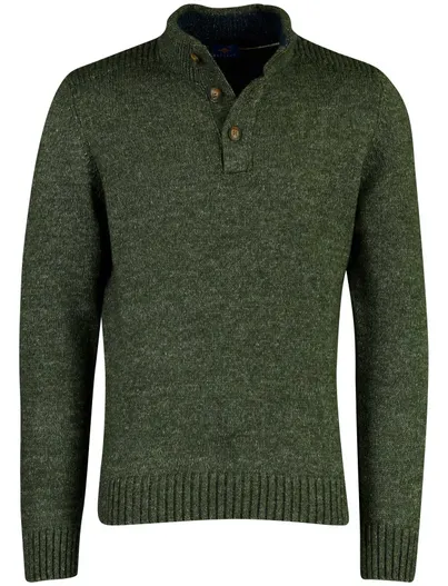 Baileys Trui Baileys half zip groen wijde fit